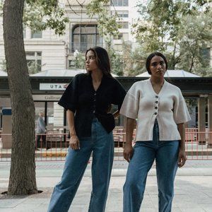 Black James Street Co Sade Knit Top